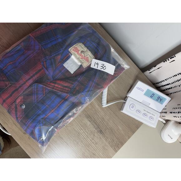 Wrangler Mens Pearl Snap Western Shirt Small Red Plaid Rodeo Cowboy Retro Work - Picture 10 of 10